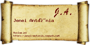Jenei Antónia névjegykártya